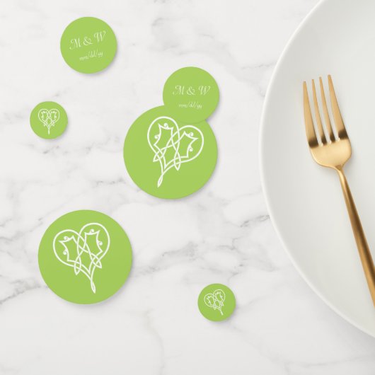 Celtic Weave Hearts in Peridot Table Confetti (Groep)