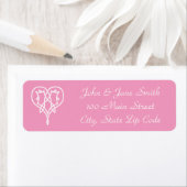 Celtic Weave Hearts in Petal Pink Address Label (Insitu)
