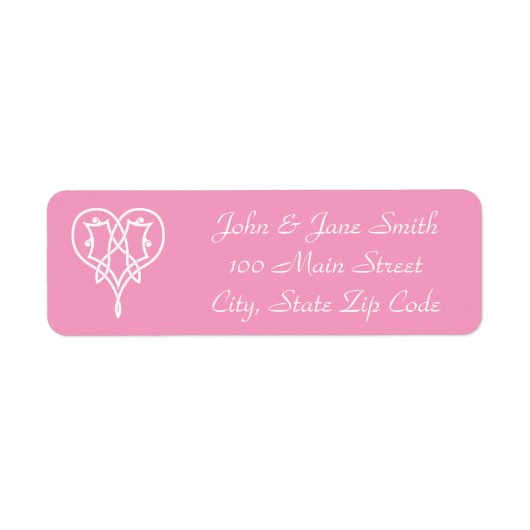 Celtic Weave Hearts in Petal Pink Address Label (Voorkant)