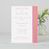 Celtic Weave Hearts in Petal Pink Folie Invitation Uitnodiging (Staand Voorkant)