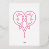 Celtic Weave Hearts in Petal Pink Folie Invitation Uitnodiging (Achterkant)