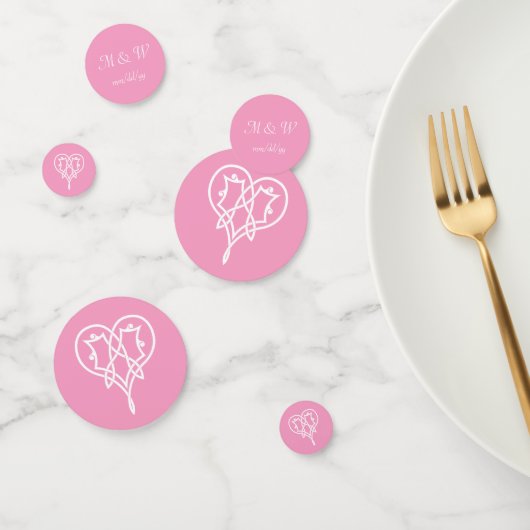 Celtic Weave Hearts in Petal Pink Table Confetti (Groep)