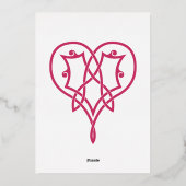Celtic Weave Hearts in Raspberry Folie Invitation Uitnodiging (Achterkant)