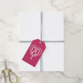 Celtic Weave Hearts in Raspberry Gift Label Cadeaulabel (Met Touw)
