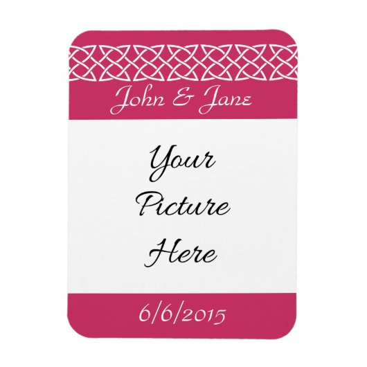 Celtic Weave Hearts in Raspberry Reminder Magnet Magneet (Verticaal)