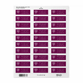 Celtic Weave Hearts in Wine Retouradreslabel Etiket (Full Sheet)