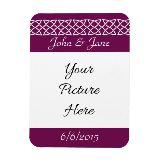 Celtic Weave Hearts in Wine Save-the-Date Magnet Magneet (Verticaal)