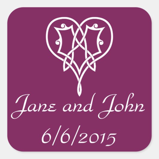 Celtic Weave Hearts in Wine Sticker (Voorkant)