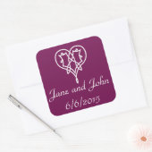 Celtic Weave Hearts in Wine Sticker (Envelop)