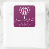 Celtic Weave Hearts in Wine Sticker (Tas)