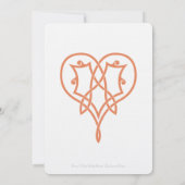 Celtic Weave Hearts of Coral Wedding Invitation Kaart (Achterkant)