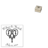 Celtic Weave Hearts Wooden Announouncement Stamp Rubberstempel (Gestempeld)