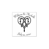 Celtic Weave Hearts Wooden Announouncement Stamp Rubberstempel (Afrduk)