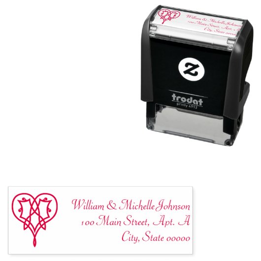 Celtic Weave Hearts Zelfinkt Adres Stempel (In situ)