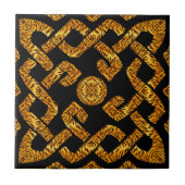 Celtic Weave Tiger Pattern Tegeltje (Voorkant)