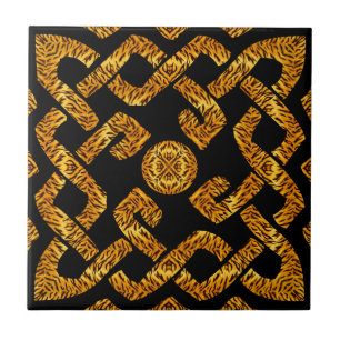 Celtic Weave Tiger Pattern Tegeltje