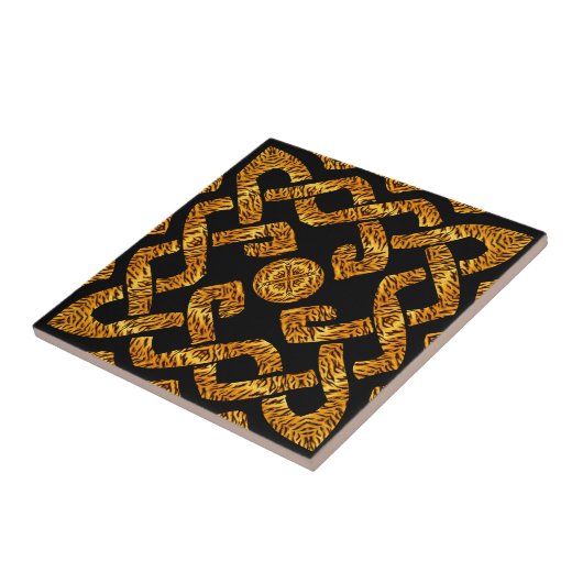 Celtic Weave Tiger Pattern Tegeltje (Zijkant)