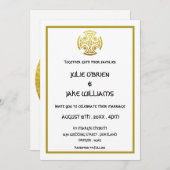 Celtic Wedding Faux Gold Celtic Knot Cross Kaart (Voorkant / Achterkant)