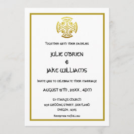 Celtic Wedding Faux Gold Celtic Knot Cross Kaart