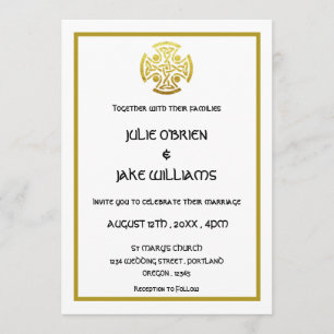 Celtic Wedding Faux Gold Celtic Knot Cross Kaart