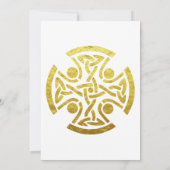 Celtic Wedding Faux Gold Celtic Knot Cross Kaart (Achterkant)
