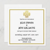 Celtic Wedding Faux Gold Celtic Knot Cross Kaart (Voorkant / Achterkant)
