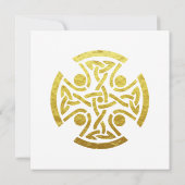 Celtic Wedding Faux Gold Celtic Knot Cross Kaart (Achterkant)