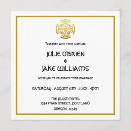 Celtic Wedding Faux Gold Celtic Knot Cross Kaart