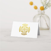 Celtic Wedding Faux Gold Celtic Knot Cross Plaatskaartje (Achterkant)