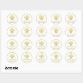 Celtic Wedding Faux Gold Celtic Knot Cross Ronde Sticker (Vel)