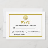 Celtic Wedding Faux Gold Celtic Knot Cross RSVP Kaart (Voorkant)