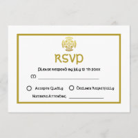 Celtic Wedding Faux Gold Celtic Knot Cross RSVP