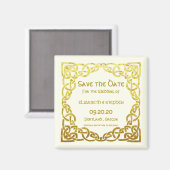 Celtic Wedding Faux Gold Celtic Knot Save the date Magneet (Voorkant / Achterkant)