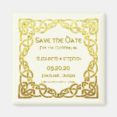 Celtic Wedding Faux Gold Celtic Knot Save the date Magneet (Voorkant)