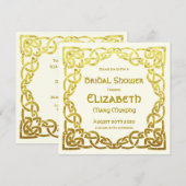 Celtic Wedding Faux Gold Celtic Knot Vrijgezellenf Kaart (Voorkant / Achterkant)