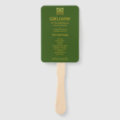 Celtic Wedding Faux Gold |Green Ceremony-programma Handwaaier (Voorkant)