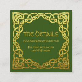Celtic Wedding Green | Website Faux Gold-gegevens Vierkante Visitekaartje