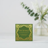 Celtic Wedding Green | Website Faux Gold-gegevens Vierkante Visitekaartje (Staand voorkant)