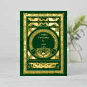 Celtic Wedding Invitation met Claddagh Folie Uitnodiging (Staand Voorkant)