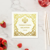 Celtic Wedding Ivory and Faux Gold Personalize Servet (Insitu)