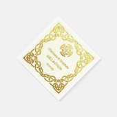 Celtic Wedding Ivory and Faux Gold Personalize Servet (Hoek)