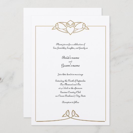 Celtic Wedding Uitnodiging (Voorkant / Achterkant)