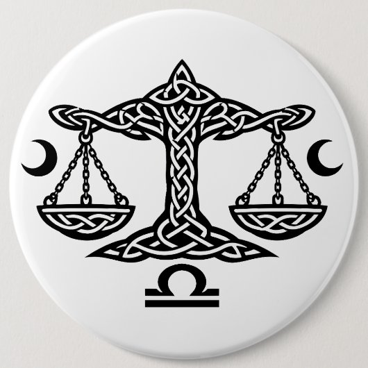 Celtic Weegschaal door BurnsInHell Ronde Button 6,0 Cm (Voorkant)