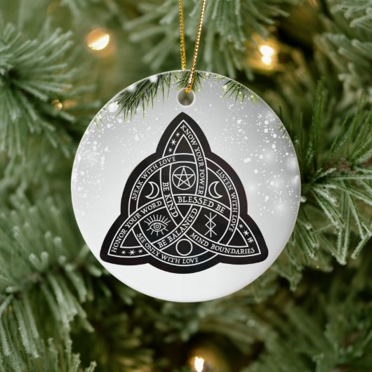 Celtic Wiccan Witch Pagan Witchy Witchcraft Xmas Keramisch Ornament (Boom)