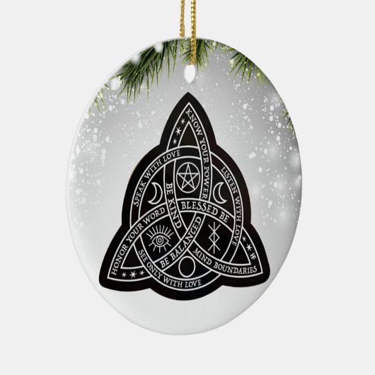 Celtic Wiccan Witch Pagan Witchy Witchcraft Xmas Keramisch Ornament (Rechts)