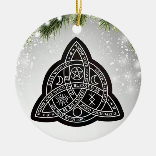 Celtic Wiccan Witch Pagan Witchy Witchcraft Xmas Keramisch Ornament (Voorkant)