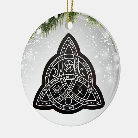 Celtic Wiccan Witch Pagan Witchy Witchcraft Xmas Keramisch Ornament (Links)