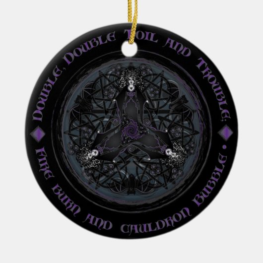 Celtic Wiccan Witch Pagan Witchy Witchcraft Xmas Keramisch Ornament (Voorkant)