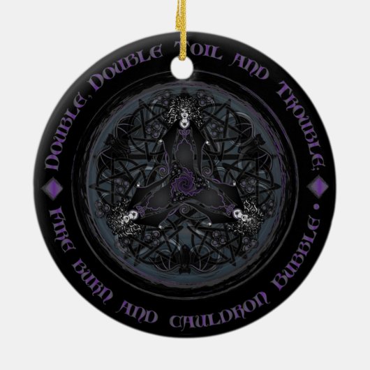 Celtic Wiccan Witch Pagan Witchy Witchcraft Xmas Keramisch Ornament (Achterkant)