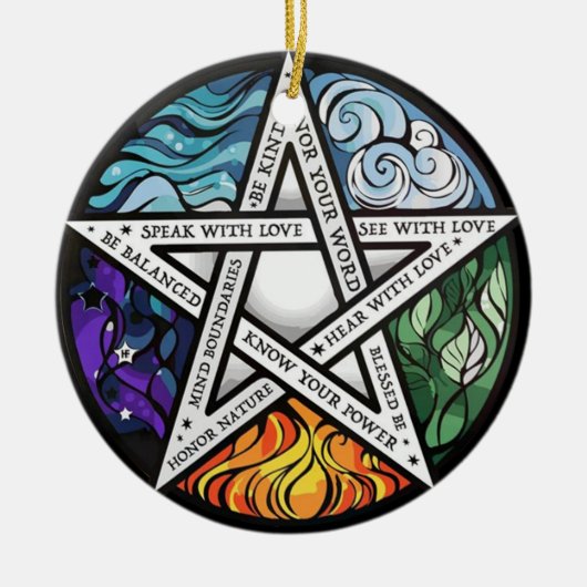 Celtic Wiccan Witch Pagan Witchy Witchcraft Xmas  Keramisch Ornament (Voorkant)